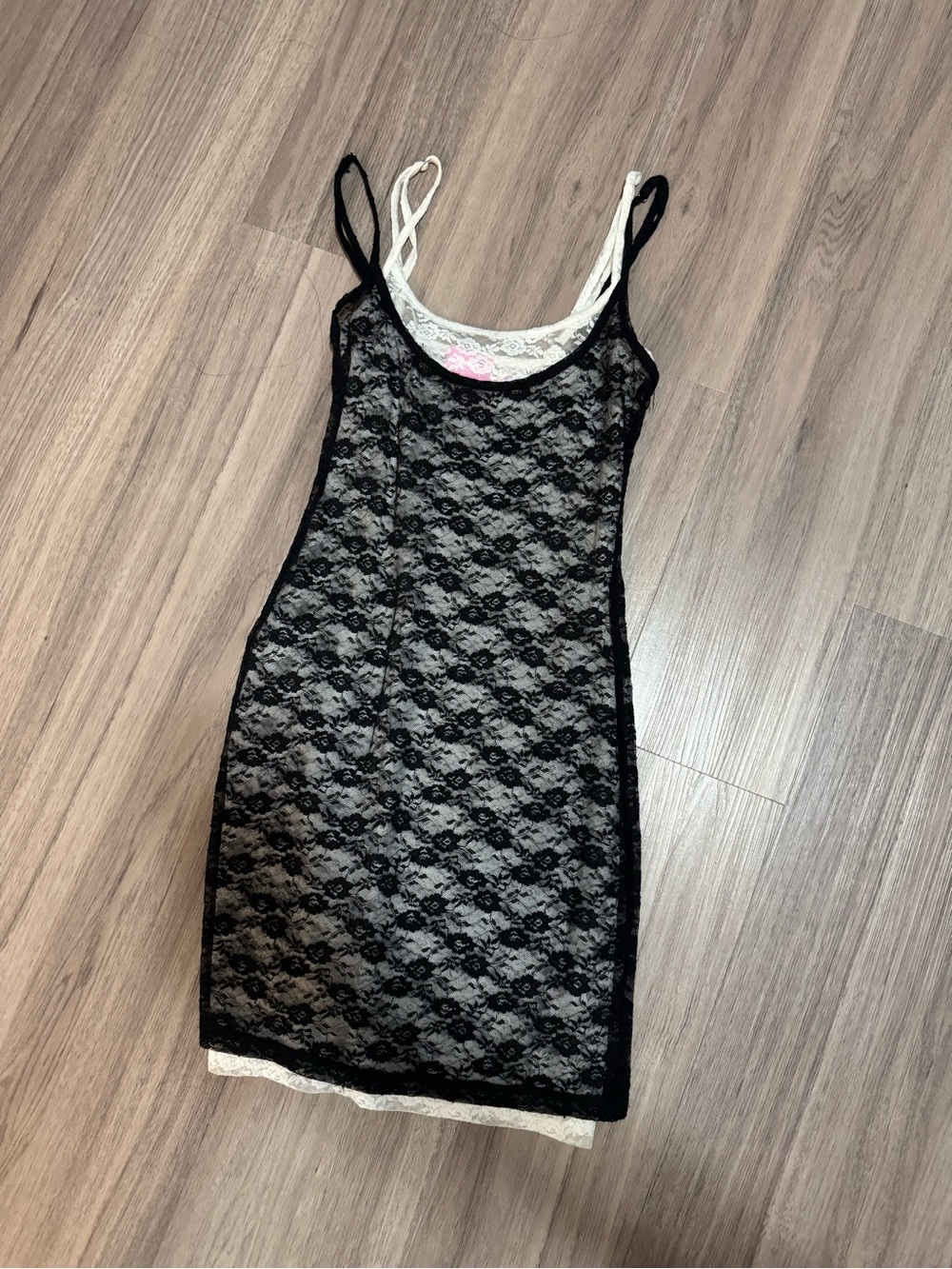 Edikted Black & white Lace Mini Dress